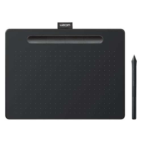 Wacom Intuos M Noir - Tablette graphique à stylet (14,42 cm²) pour PC / MAC - Stylet inclus, Connectivité Bluetooth - Dessin, Écriture, Éducation en ligne