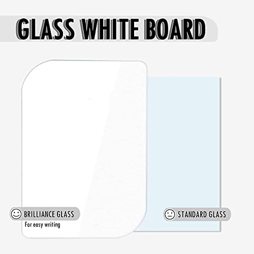 Image of LifeKrafts Dry Erase Glass Whiteboard | Desktop Easel Board for Office, Home, School, Adults & Kids | Tabletop Writing Board | Reusable Marker Board | 2 Pens & 1 Eraser | 8.5x12 Inches | Pack of 1