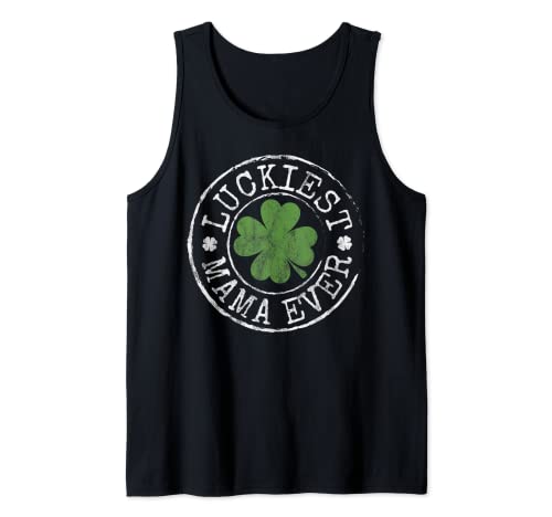 Luckiest Mama Ever Trèfle porte-bonheur pour la fête de la St Patrick Débardeur