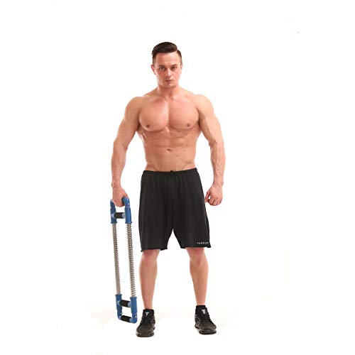 GoFitness Push Down Bar Machine - Chest Expander at Home Workout Equipment, Arm Exerciser Portable Spring Resistance Exercise Gym Kit for Home, Travel or Outdoors - Thumbnail 7