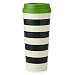 Kate Spade New York Women's Insulated Thermal Travel Mug Tumbler, 16oz, Black Stripe