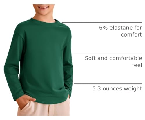 Image of Haloumoning Kids Boys Long Sleeve Crewneck T-Shirts Tee Tops 5-14 Years