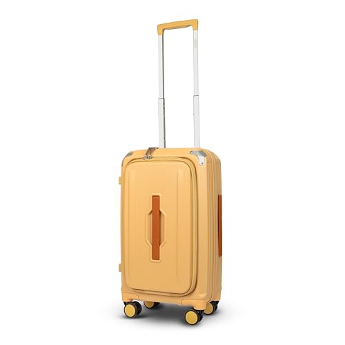 Image of Acer Brisbane Suitcase, 20 inch Cabin, with 360 Degree Spin 8 Wheels, Double TSA Lock, Dual Opening (Top and Mid), Expandable, Recycled Polyseter Material, Gold Coast