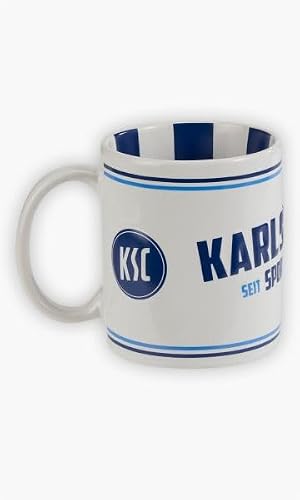 Karlsruher SC KSC Tasse Becher Kaffetasse ** Schriftzug geprägt weiß **