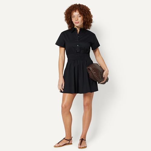 Robe ajustée et évasée en popeline de coton qui galbe la taille