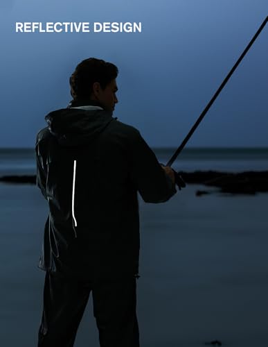 TOWN&FIELD Rain Suits for Fishing Waterproof Rain Gear for Men Women Heavy Duty Rain Coat Jacket with Pants/Overalls4