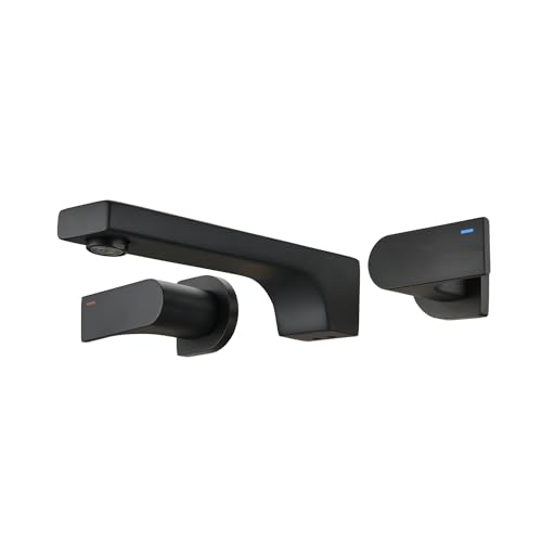 Robinet de lavabo avec double levier noir mat pour vasque à poser - 3