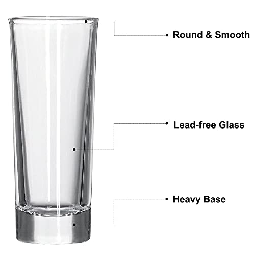 Shot Glass, 1-Ounce Whiskey Glass Set, Clear Heavy Base Shot Set Of 18