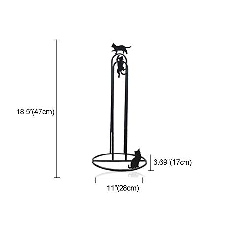 TentHome Vintage Küchenrollehalter Stehend Antik Rollenhalter Küchen ohne Bohren Klopapierrollenhalter Ersatzrollenhalter Landhausstil WC Halter für Küchenrolle, Toilettenpapier (Katze) - 2