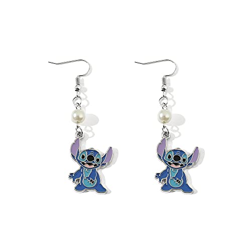 Anime Stitch Ohana Family Earrings - With Birthstone Ohana Angel Jewelry For Women Family Friend Birthday Gifts For Friends Sister (Stitch Earrings 2) #TOP2