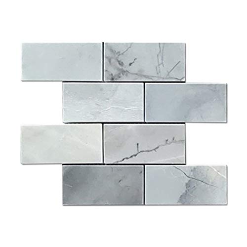 Hottest Sales Diflart Peel and Stick Backsplash PVC Tile Faux White Marble for Kitchen Bathroom Pack of 5 Sheets (Brick, Silver) Hottest Sales Diflart Peel and Stick Backsplash PVC Tile Faux White Marble for Kitchen Bathroom Pack of 5 Sheets (Brick, Silver)