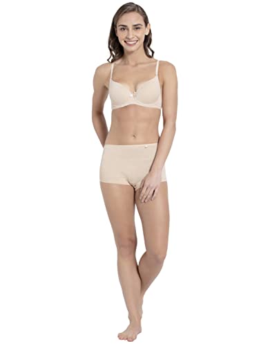 Image of Jockey 1245 Women's Under-Wired Padded Super Combed Cotton Elastane Stretch Medium Coverage Multiway Styling T-Shirt Bra with Detachable Straps