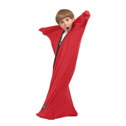 Image of Sensory Body Sock for Adults, X Large Compression Sack 30 * 68 inch, Soft Fabric with Strong Stitching and Snap Closures (Fresh Red)