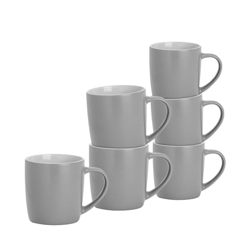 Argon Tableware Farbige Kaffeetassen - mattgrau - 350 ml - 6 Stück -...