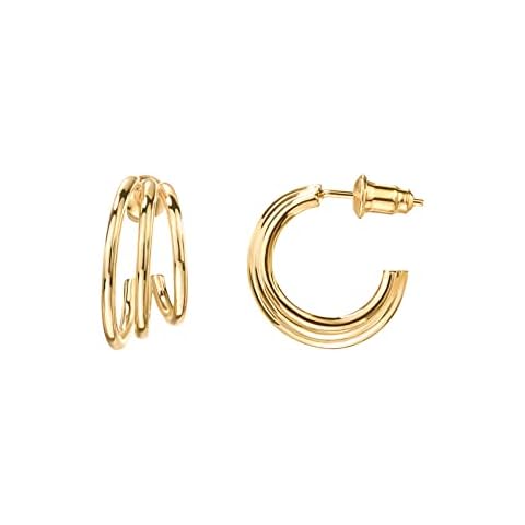 PAVOI 14K Gold Plated Huggie Earrings Cover
