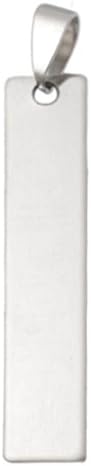 10 Stainless Steel Vertical Rectangle Stamping Blanks with One Hole and Bail 50mm X 10mm Bar Metal Blanks