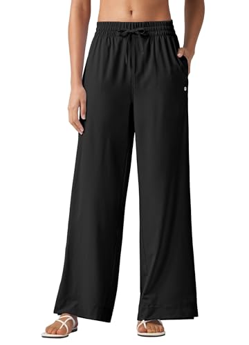 Willit Women's Wide Leg Pants Swim Beach Pants UPF 50+ Lightweight Travel Quick Dry Sun Protective 29" 31"