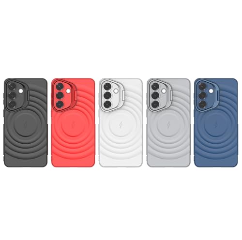 Image of LuxuryKase Shockproof Case for Samsung Galaxy S26 Plus | Ripple Pattern | Camera Protection | Inner Velvet Fabric Lining | Protective Cover with Enhanced Grip & Wireless Charging Support - Grey