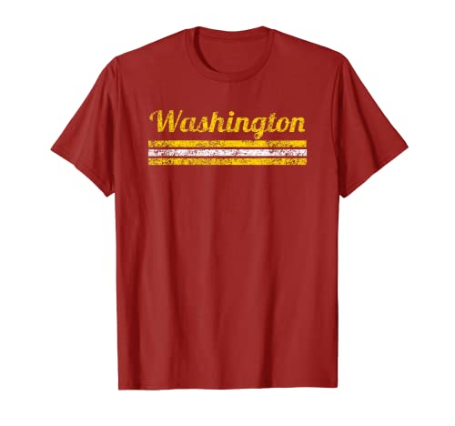 Washington D.C. Retro vintage a righe stagionate Maglietta
