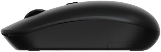 Side view of the Rapoo 1530 Silent Wireless Optical Mouse, black, showing its ergonomic curve and smooth finish.