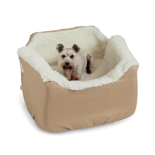 Snoozer Lookout I Car Seat - Dog Car Seats for Small Dogs, Puppy Booster Bed for Small & Medium Sized Pets Up to 25 Lbs, Elevated, Washable - Medium, Birch Diamond