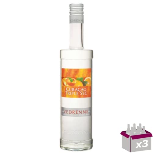 Lot de 3 Vedrenne - Liqueur curaçao triple sec 35° - 70cL