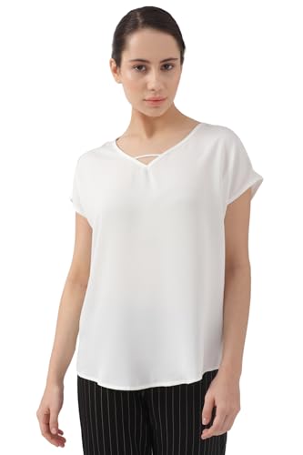 Image of Van Heusen Women's Polyester Regular Fit V-Neck Formal Top