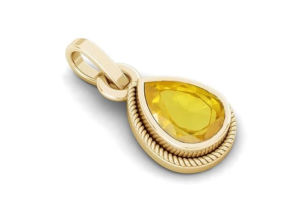 Certified Natural 5.25 ratti 4.25 Carat Yellow Sapphire Pukhraj Gemstone Panchadhatu Gold Plated Pendant Locket for Men and Women-image-42