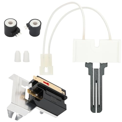 Micnce Kit de reparación de secadora compatible con secadores de gas Whirlpool Maytag Kenmore, incluye encendedor 279311 279834, bobina de válvula de gas 338906, sensor de llama para secadora de gas