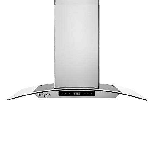 Empava Wall Mount Range 30 Inch, Ducted/Ductless Kitchen Stove Vent Hoods with Switch Control 3-Speed, 400 CFM, Permanent, Stainless Steel (Charcoal-Filter Sold Separately)