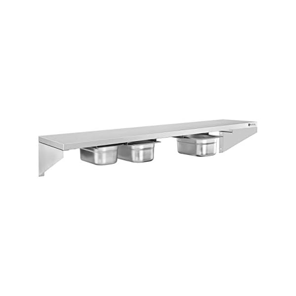 Royal Catering RCWR-5 GN1/4 Gewürzbord Edelstahl 120 cm 3,5 cm Stärke Bordstärke 5 GN 1/4 Gewürzstände Gewürzablage… – Bild 4