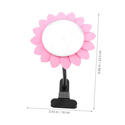 Espejo compacto para maquillaje en escritorio color rosa miniatura 2