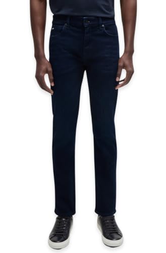 Image of BOSS Men's Delaware Straight Leg Slim Fit Jeans, Navy Blue Medium, 34W / 32L