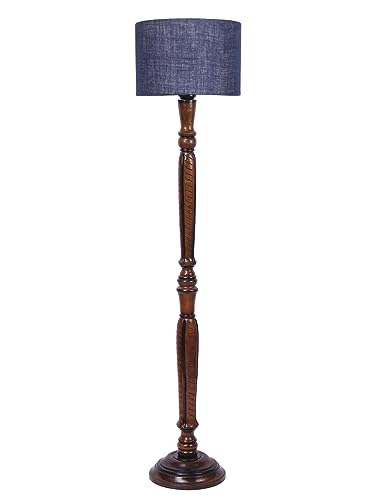 Image of Devansh Blue Jute Wooden Floor Lamp -11