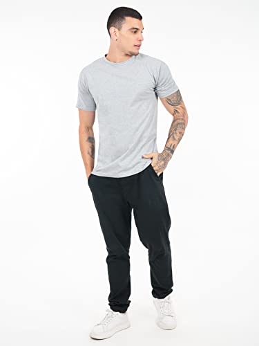 Kit 5 Camisetas Masculinas Básicas 100% Algodão Penteado (Duas Pretas, Duas Brancas, Mescla, M)