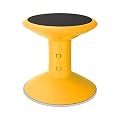 Storex Wiggle Stool – Active Flexible Seating for Classroom and Home Study, Adjustable 12-18 Inch Height, Yellow (00303A01C)