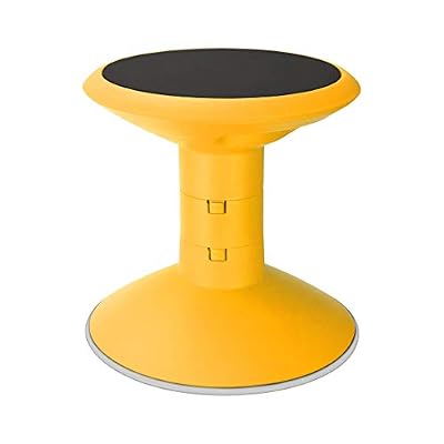 Storex Wiggle Stool – Active Flexible Seating for Classroom and Home Study, Adjustable 12-18 Inch Height, Yellow (00303A01C)