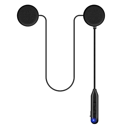 MT1 Motorcycle Bluetooth Helmet Headsets with Stereo Bass Sound,Powerful Double 700mAh Battery,Motorcycle Bluetooth Helmet Speakers with Mic,Hand Free,Voice Control,Waterproof Black
