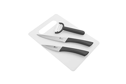 Pradel Excellence, Pust001017, Cleveres Messerset mit Schneidebrett + 2 Messer + Schäler, Farbe