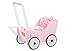 Pinolino Puppenwagen Prinzessin Lea, aus Holz, mit Bremssystem, Lauflernhilfe mit gummierten Holzrädern, für Kinder von 1 – 6 J, rosa, weiß und gold