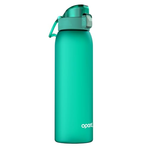 Image of Opard Zip 32oz Plastic Water Bottle Dishwasher Safe, Leakproof Flip-Top Lid, BPA Free Tritan, Wide Mouth Reusable Sports Water Bottle for Gym Hiking Commuting Outdoor Travel and School