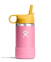 Hydro Flask Kids Water Bottle for School - Stainless Steel and Insulated with Straw Cap - 12 Oz Dahlia