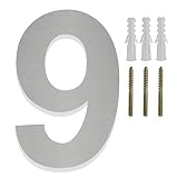 Fitous 8 inch Floating Mount Shadow House Address Number For Outside or Inside, Sliver Stainless Ste