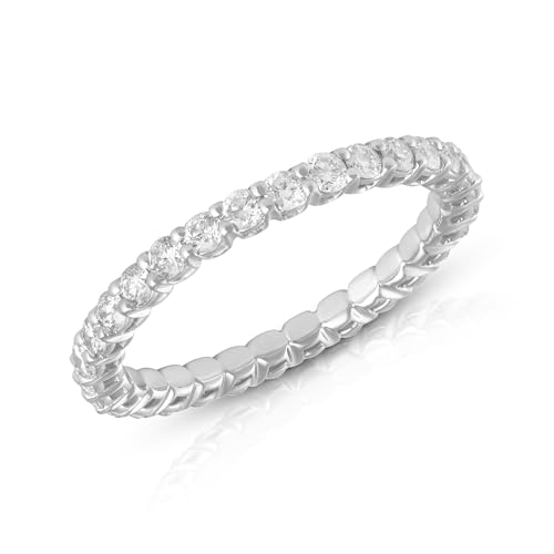 IGI-certified lab-grown diamond eternity band in 14k gold