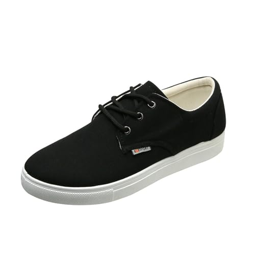 Zapatos deportivos negros con punta redonda y cómoda, zapatos informales, Black, 39 2/3 EU