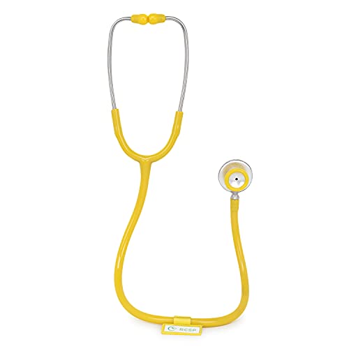 Image of RCSP Stethoscope for Doctors Micro Plus Students Medical Professional Version Yellow Aluminum Chest Piece