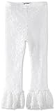 Mud Pie Little Girls' Lace Ruffle Legging, White, 5T