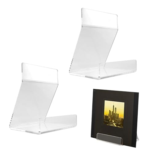 jinminamz Porta Vinili da Mobile, Portavinili, Acrilico Porta Dischi Vinile, Montante Espositore Vinili, Supporto CD Adatto per Dischi, Libri, Cornici per Foto, Torte da Tè