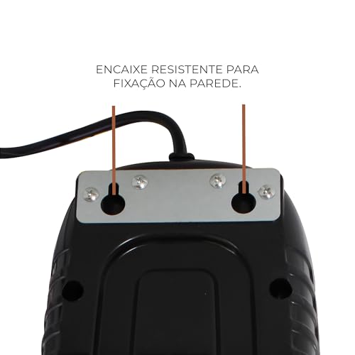 Ventilador De Parede Forte Turbo 75w Preto Com 5 Pás Dourado