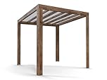 Dunster House Wooden Garden Pergola with Roof – 2.5m x 2.5m Pressure Treated Timber Outdoor Canopy Shelter, TerraCube